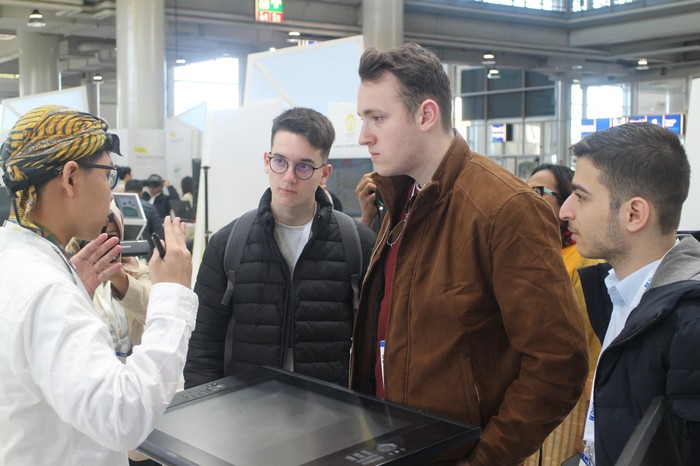 Pameran karya animasi SMK RUS Kudus, Jawa Tengah di Hannover Messe 2023, Jerman.