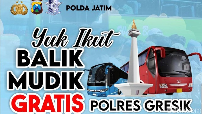 Poster balik mudik gratis Polres Gresik