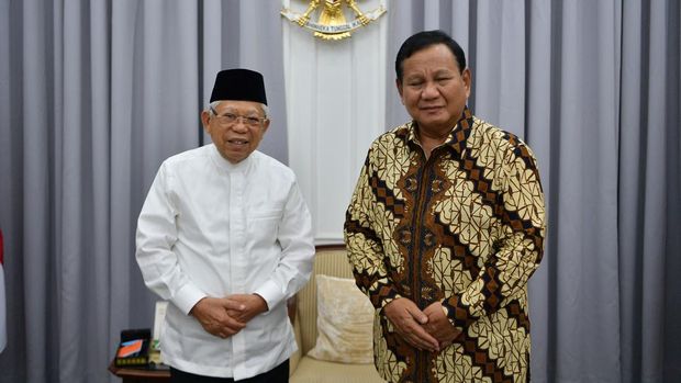 Wapres Ma'ruf Amin menerima kunjungan Menhan Prabowo Subianto usai Lebaran 2023 (dok.Setwapres)