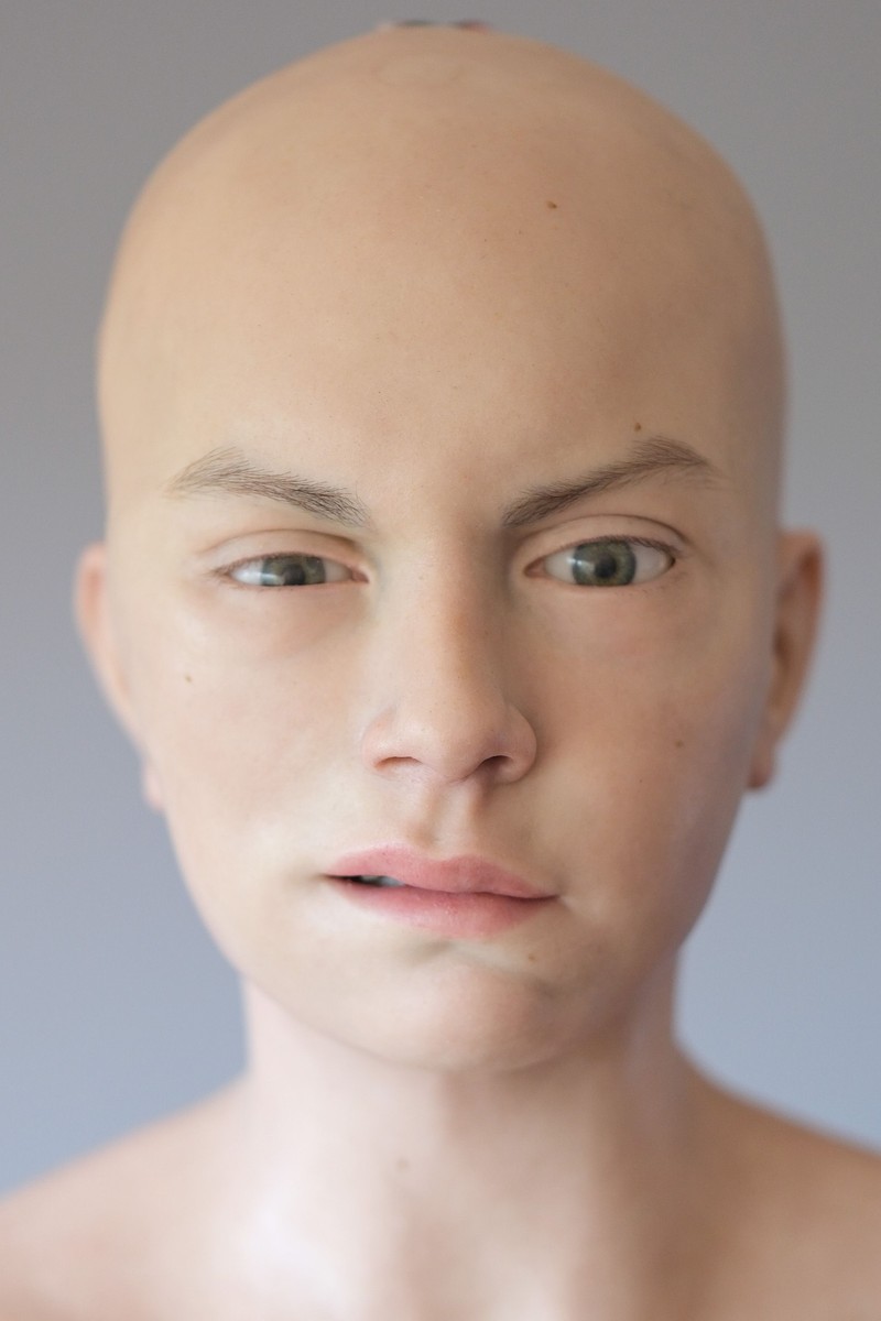 PISA, ITALY - APRIL 26: A portrait of the humanoid robot Abel at the Pisa University on April 26, 2023 in Pisa, Italy. The humanoid robot Abel has been created by bioengineers at the Pisa University and Gustav Hegel, an FX artist from Biomimic company, to read human emotions and ultimately become a companion for people with autism or Alzheimer's. Abel is the first example of a highly realistic humanoid robot capable of exploiting artificial intelligence and managing it within a social context, considering the emotions of his interlocutors.  (Photo by Vittorio Zunino Celotto/Getty Images)