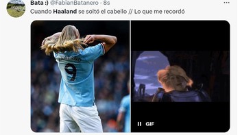 Gilanya Haaland sudah bikin 49 gol dari 42 pertandingan musim ini! Kira-kira berapa gol lagi bisa dibuat pemain Norwegia itu hingga musim berakhir? Foto: Twitter