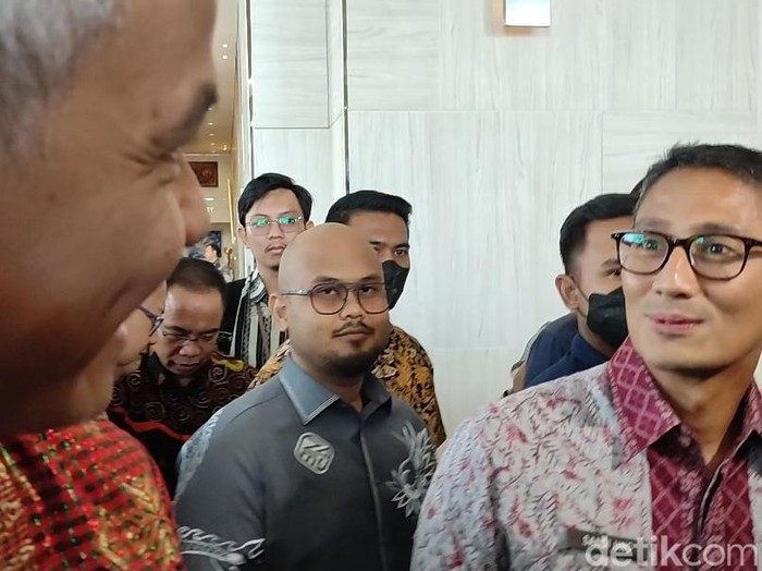 Ganjar Pranowo dan Sandiaga Uno di Semarang, Kamis (27/4/2023).