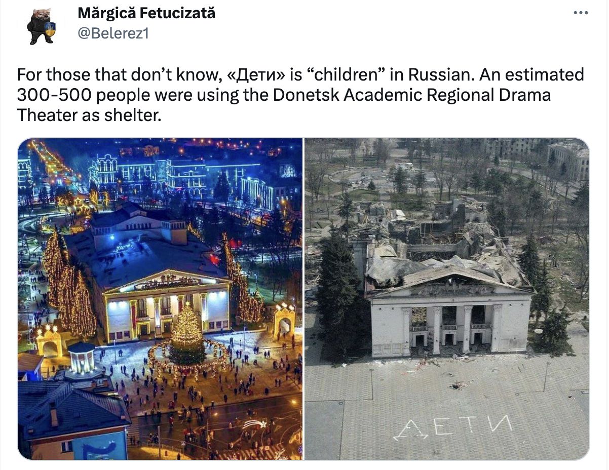 Kehancuran kota di Ukraina di Google Earth