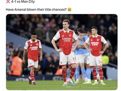 Meme Arsenal Dihabisi City, Asa Juara Liga Inggris Pupus?