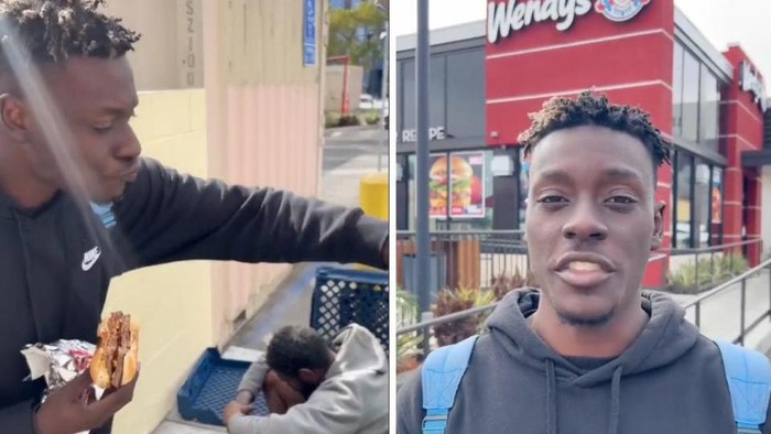 Tega! YouTuber Ini Sengaja Makan Enak di Depan Tunawisma yang Kelaparan