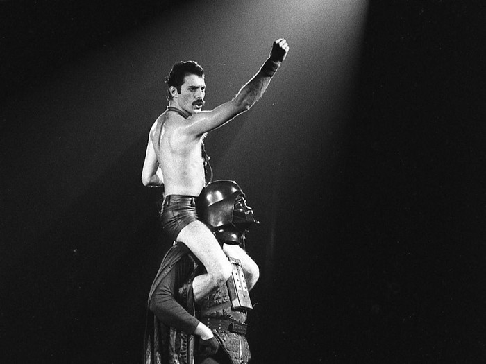 TORONTO, ON - AUGUST 30: Freddie Mercury of British rock band Queen performing at CNE Grandstand in Toronto on August 30th, 1980.        (Dick Darrell/Toronto Star via Getty Images)