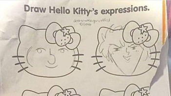 Mana ekspresi Hello Kitty favoritmu? Foto: nonaestheticsthings via Bored Panda
