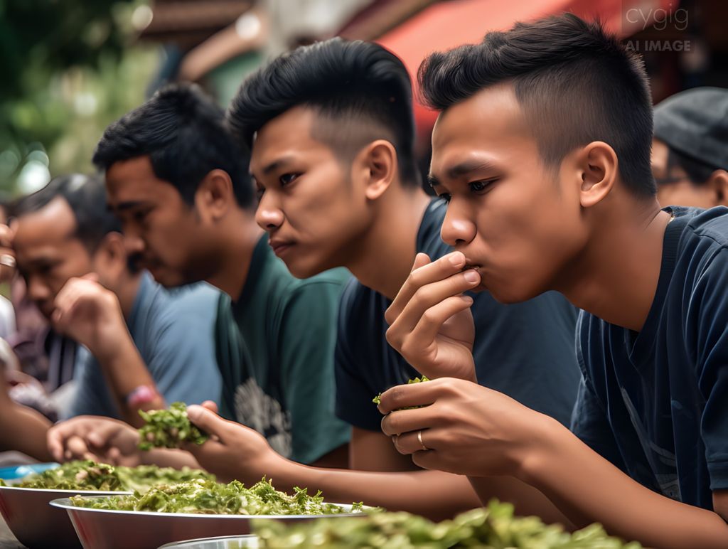 Gambar AI Lomba Makan Daun Ketumbar
