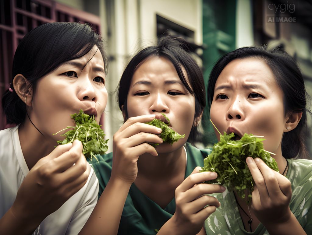 Gambar AI Lomba Makan Daun Ketumbar