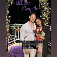 Beragam ucapan selamat tampak diberikan oleh para kerabat dan sahabat untuk Millen dan Lionel. Hal tersebut terlihat dari unggahan-unggahan di instagram Story Millen dan Lionel. Foto: Instagram/@millencyrus