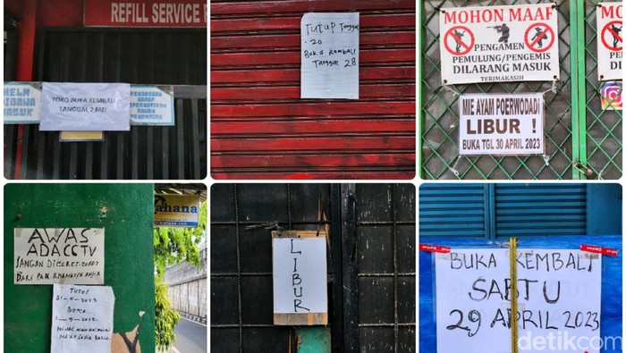 Potret Warung hingga Toko Masih Tutup Bikin Warga Kelimpungan Sebagian warung dan toko kebutuhan sehari-hari di Jakarta masih terpantau tutup lantaran libur lebaran Idul Fitri 1444 H, Jumat (28/4/2023).