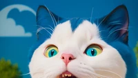 Dalam versi AI, Doraemon digambarkan sebagai kucing dengan tubuh ditutupi bulu berwarna biru dan putih. Ia kini juga memiliki telinga dan iris biru cantik. (Foto: Magnumx)