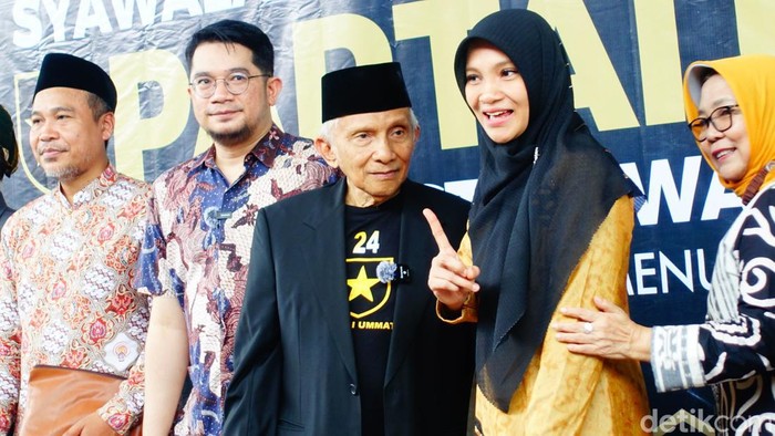 Ketua Majelis Syuro Partai Ummat Amien Rais di Sleman, Sabtu (29/4/2023).