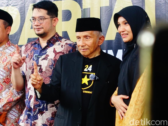 Ketua Majelis Syuro Partai Ummat Amien Rais di Sleman, Sabtu (29/4/2023).