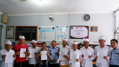 Napi Kasus Penjor Taro Kelod menerima asimilasi rumah, Kamis (27/4/2023) (Foto: Istimewa)