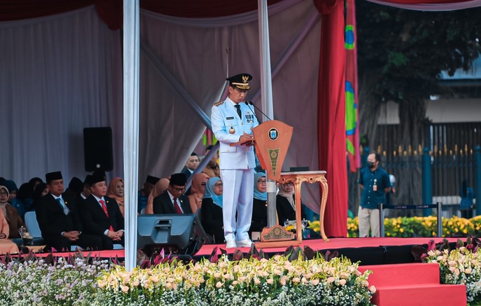 Pj Gubernur DKI Heru Budi Hartono di Hari Otonomi Daerah 2023. (Dok Pemprov DKI)