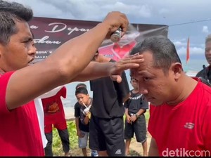 Warga Masalembu Sumenep Putihkan Rambut Dukung Ganjar Pranowo