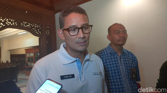 Sandiaga Uno di Balai Kota Solo, Sabtu (29/4/2023).
