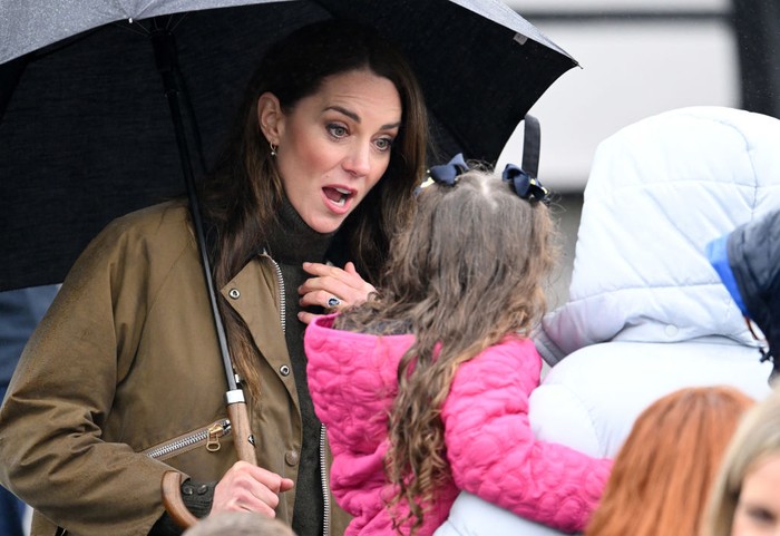 MERTHYR TYDFIL, WALES - APRIL 27: Catherine, Princess of Wales visits Dowlais Rugby Club during a 2 day visit to Wales on April 27, 2023 in Merthyr Tydfil, Wales. The Prince and Princes of Wales are visiting the country to celebrate the 60th anniversary of Central Beacons Mountain Rescue and to meet members of local communities. (Photo by Karwai Tang/WireImage)