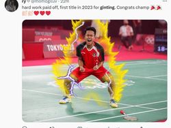 Senyum Kemenangan Ginting Bikin Netizen Klepek-klepek