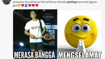 Merasa bangga pada Ginting. Foto: Twitter