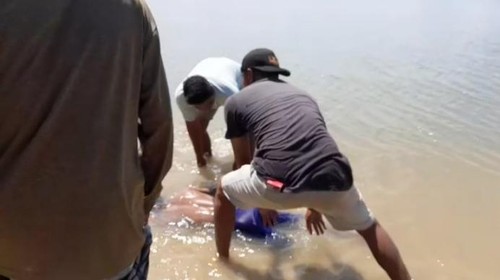 Warga Awang hilang saat panah ikat ditemukan meninggal dunia dalam posisi kaki kiri terputus, Minggu (30/4/2023).