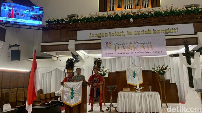 Sekjen PKB Hasanuddin Wahidi GPIB Paulus, Menteng, Jakarta Pusat, Sabtu (29/4/2023).