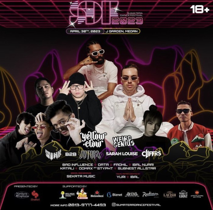 Yellow Claw-Weird Genius akan ramaikan SDF 2023 di Medan.