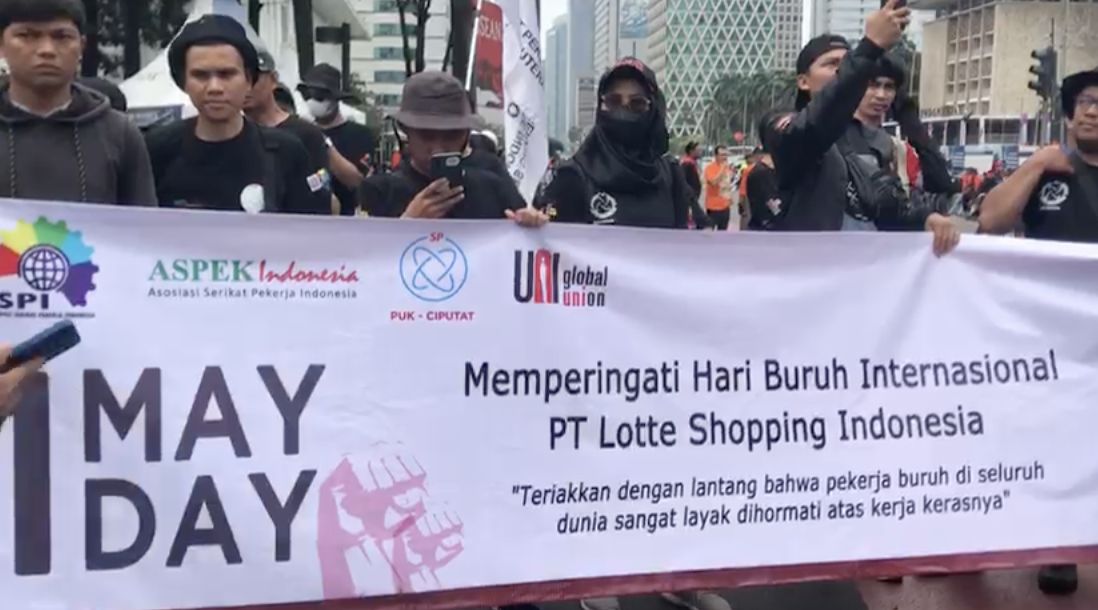 Aksi Hari Buruh di Banda Jakarta. Ist