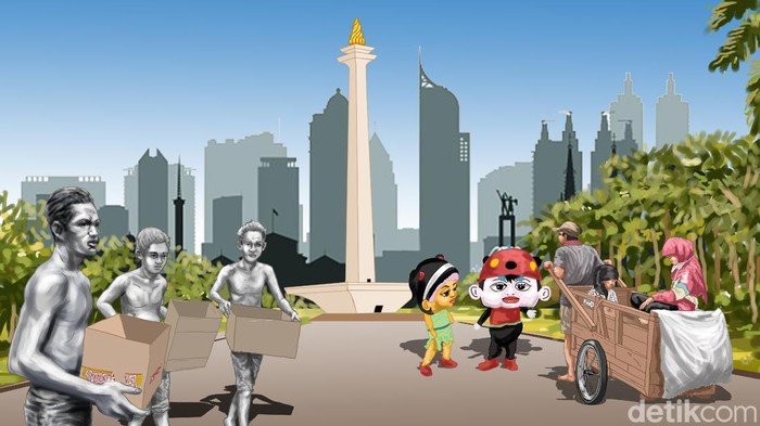 Ilustrasi orang miskin baru Jakarta