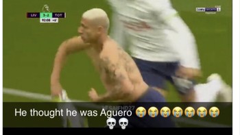 Awalnya akan berakhir imbang, ternyata tidak. Foto: Twitter