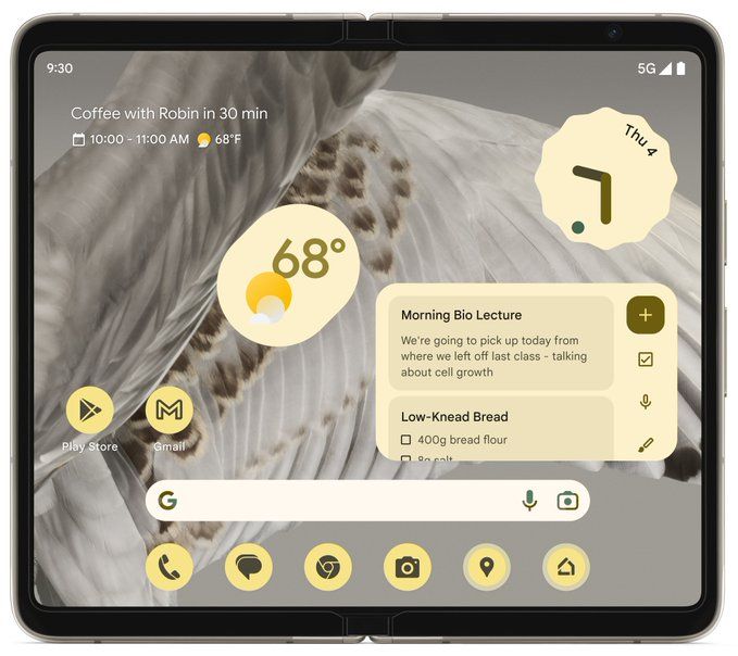 Bocoran render HP layar lipat besutan Google, Pixel Fold.