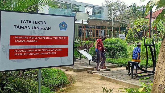 Suasana di Taman Janggan, Jalan Raya Puputan No.10 Denpasar, Bali pada beberapa waktu lalu. (Ni Made Lastri Karsiani Putri/detikBali)