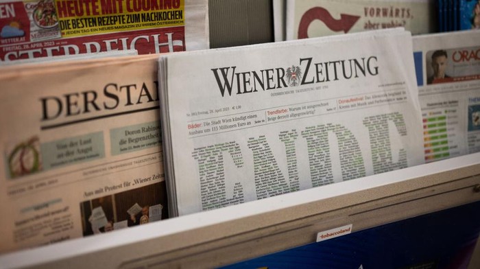 VIENNA, AUSTRIA - APRIL 28: The current issue of the world's oldest newspaper, 