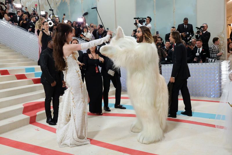 Anne Hathaway at the 2023 Met Gala: Karl Lagerfeld: A Line of Beauty held at the Metropolitan Museum of Art on May 1, 2023 in New York, New York. (Photo by Christopher Polk/WWD via Getty Images)
