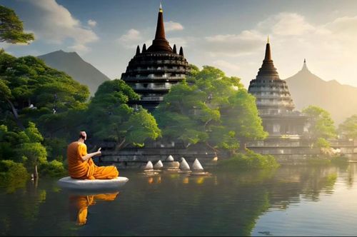 Candi Borobudur dalam tampilan AI