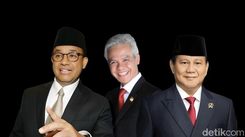 Ilustrasi capres terkuat jelang 2024. (Ilustrator: Zaki Alfarabi/detikcom).
