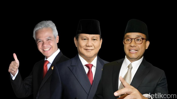 Ilustrasi capres terkuat jelang 2024. (Ilustrator: Zaki Alfarabi/detikcom).