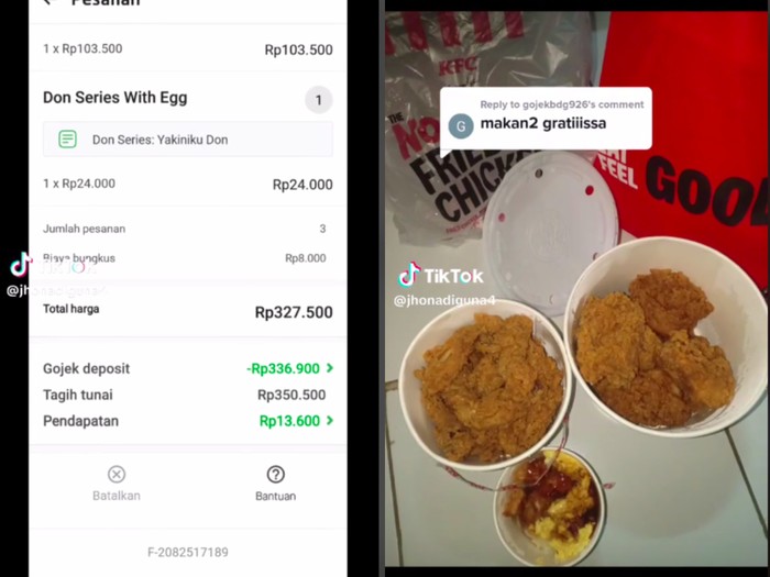 Orderan fiktif KFC Rp 300 ribu