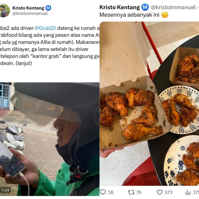 Kristo Immanuel bantu tebus pesanan makanan dari driver ojol yang kena order fiktif