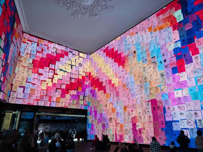 LONDON, ENGLAND - MAY 01: A general view of the launch of the Royally Big Portrait at Outernet London on May 01, 2023 in London, England. (Photo by John Phillips/Getty Images)