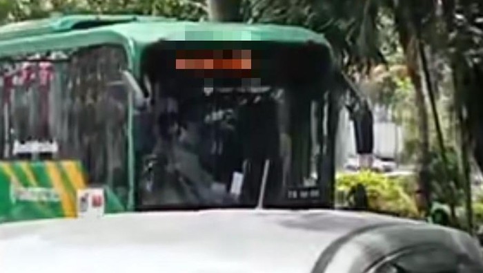 Running text Bus Trans Metro Deli di Kota Medan dihack (Foto: Istimewa)