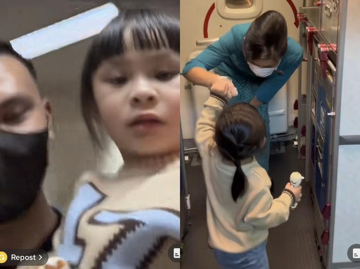 Beredar video viral anak terkejut dan bingung melihat ibunya yang bekerja sebagai pramugari ketika sang anak mau naik ke pesawat.