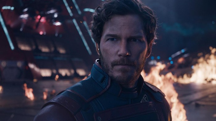 Chris Pratt as Peter Quill/Star-Lord in Marvel Studios Guardians of the Galaxy Vol. 3. Photo courtesy of Marvel Studios. © 2022 MARVEL.
