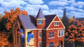 Membuat rumah-rumahan. Foto: Rob Gonsalves