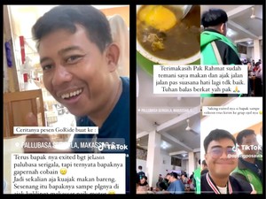 Pria Ini Traktir Ojol Pallubasa di Makassar, Reaksinya Manis Banget!