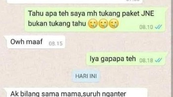 Dibilang bukan tukang tahu, kok masih ngeyel, huhu. Foto: via Twitter/txtdrikurir