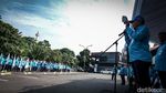 Aksi Damai Serikat Pekerja Kereta Api di Stasiun Gambir