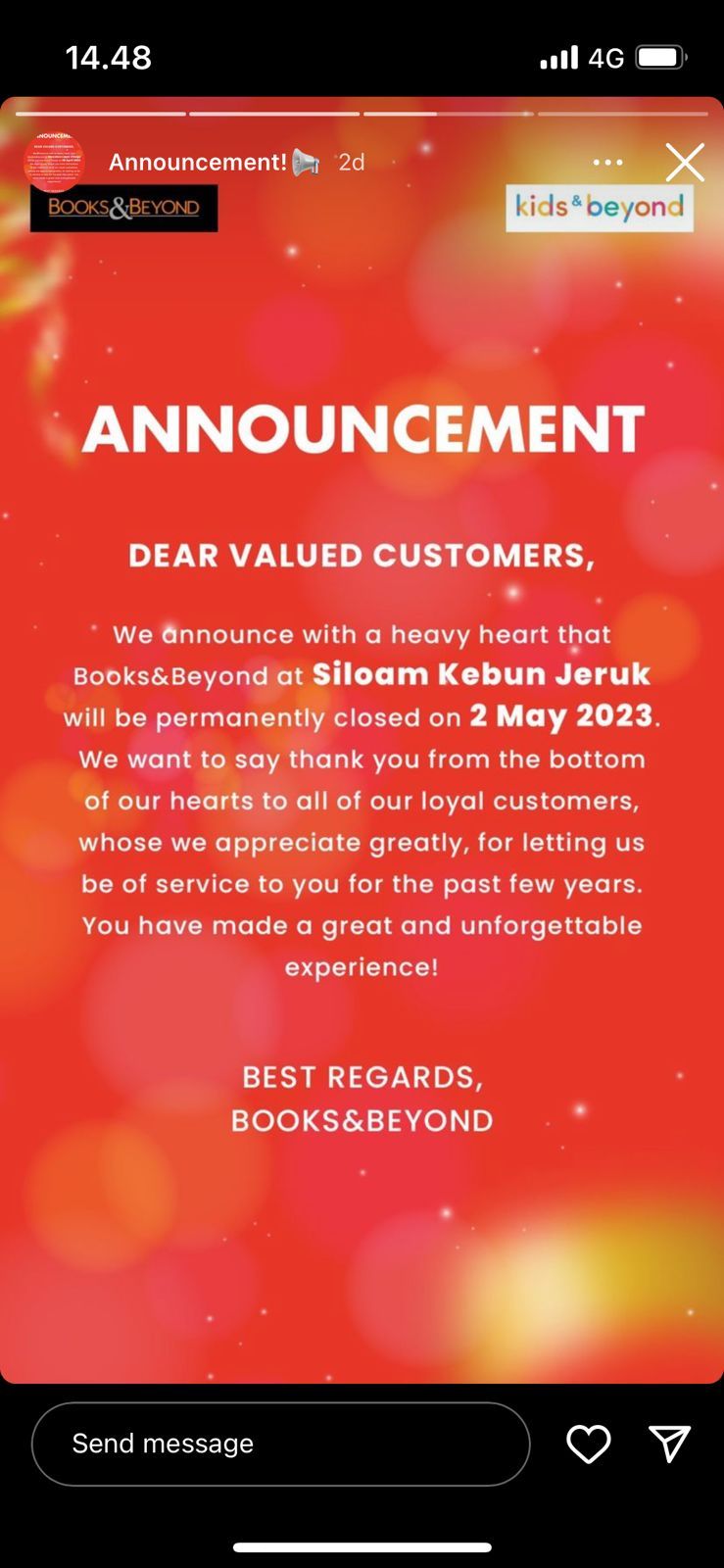 Books&Beyond tutup toko