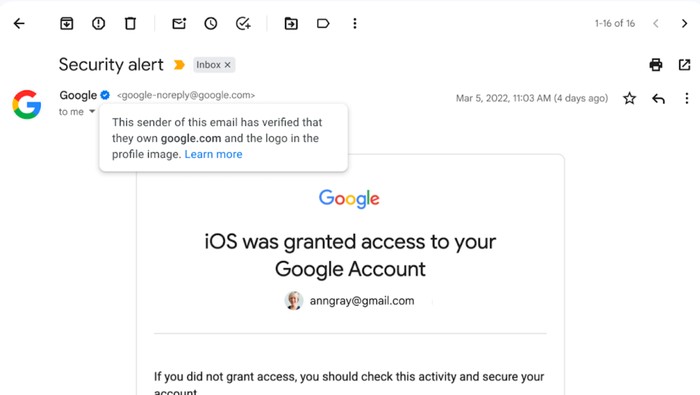 Centang biru Gmail